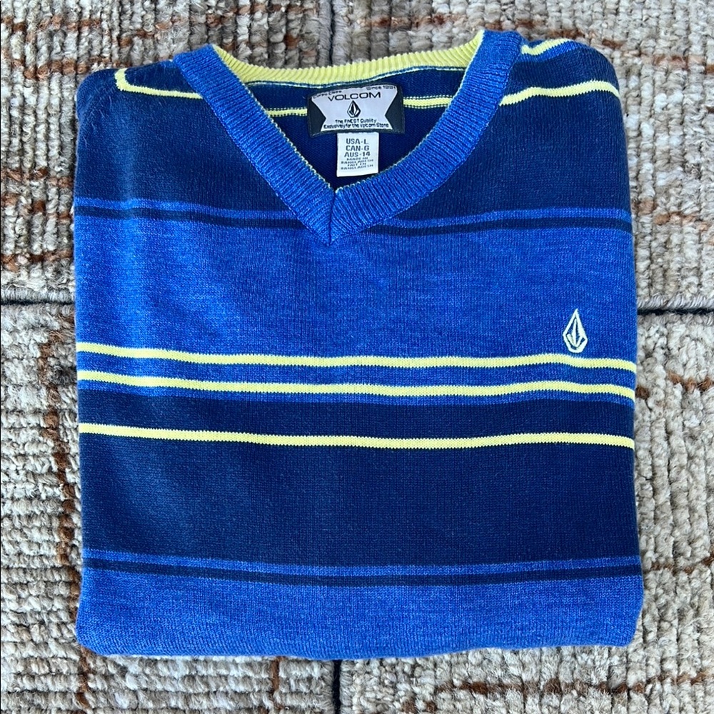 Kids Blue Striped Volcom Sweater
